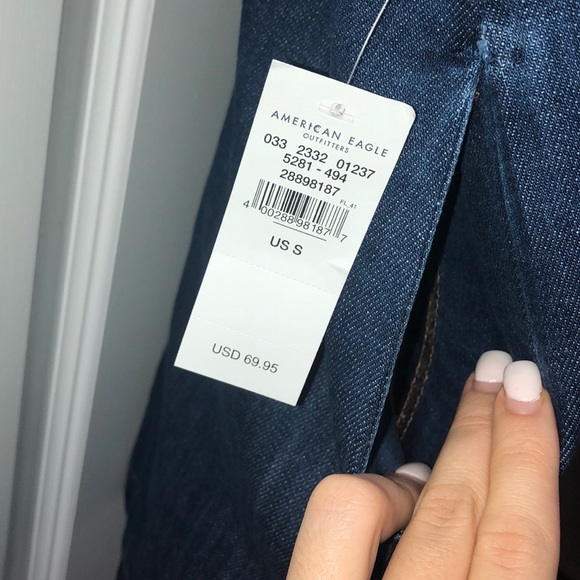 AE Zip Front Denim Overall Dress - Picture 5 of 7